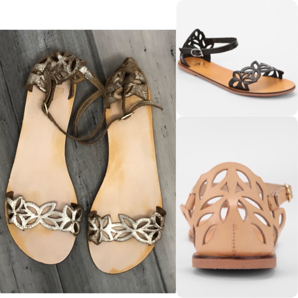 Kimchi Blue Gold Daisy Sandal sz 9.5